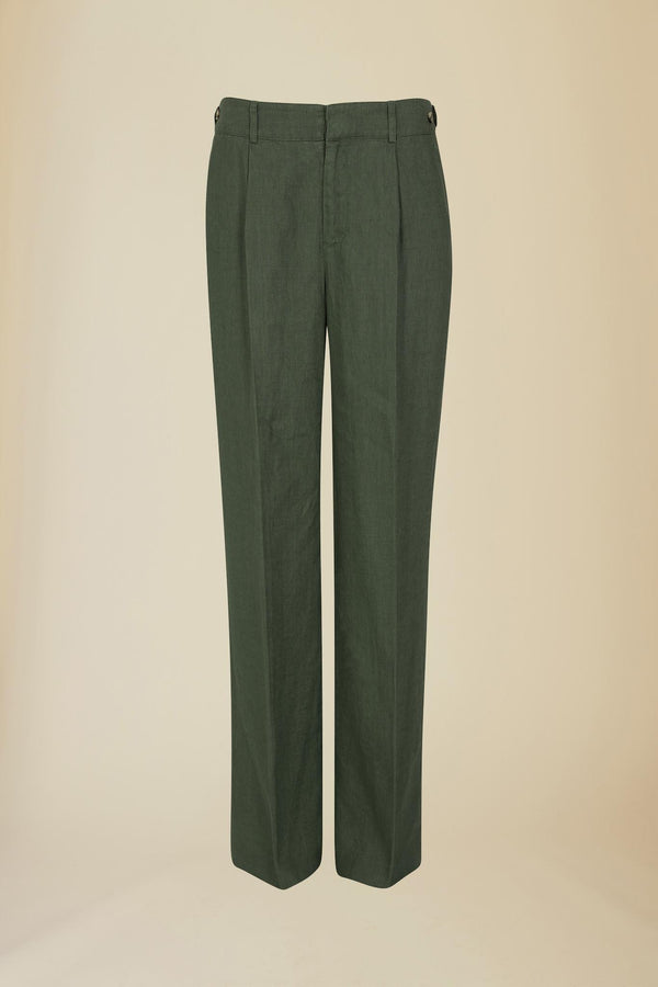 Line Of Oslo Moon Linen Trousers Trouser Army 119
