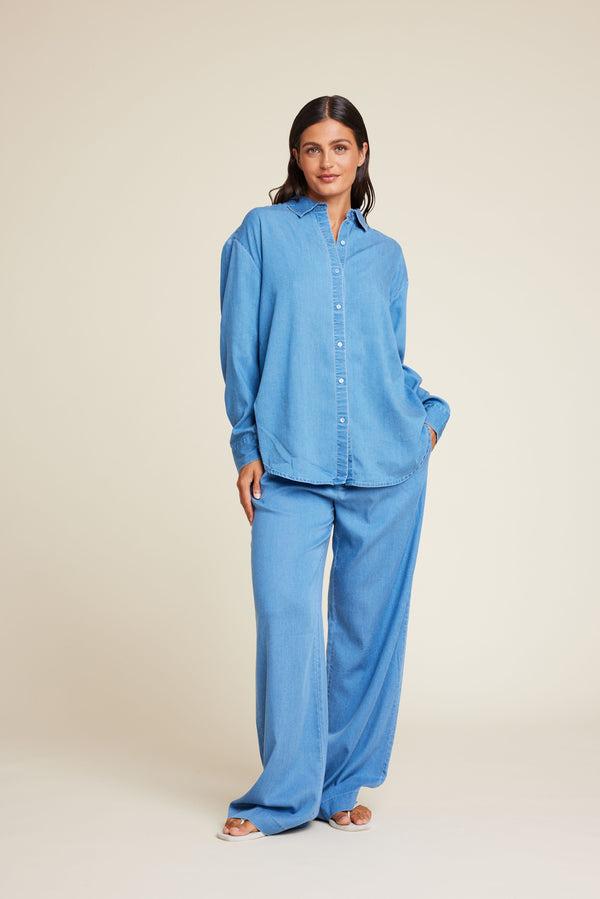 Line Of Oslo Moon Tencel 25 Trousers Trouser Denim 099
