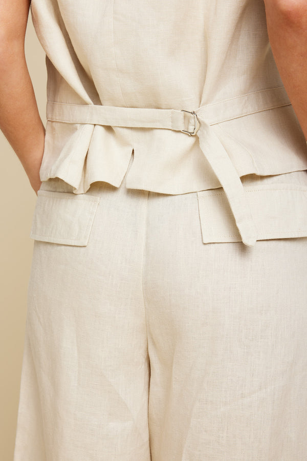 Line Of Oslo Pluto Linen Shorts Short Latte
