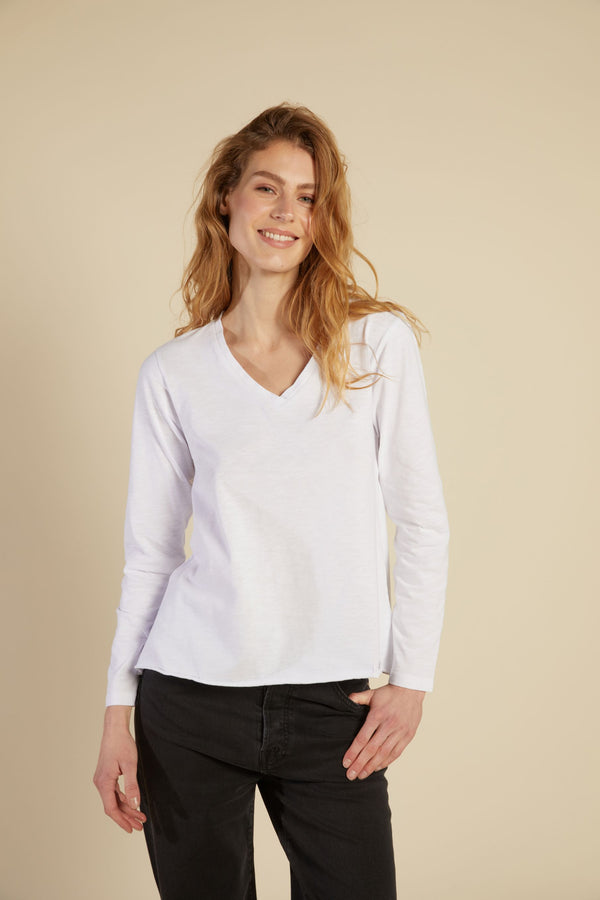 Line Of Oslo Pricilla Longsleeve Sweater White 001