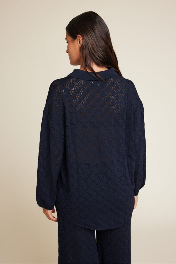 Line Of Oslo Reese Sweater Knitwear Blue-Black 239