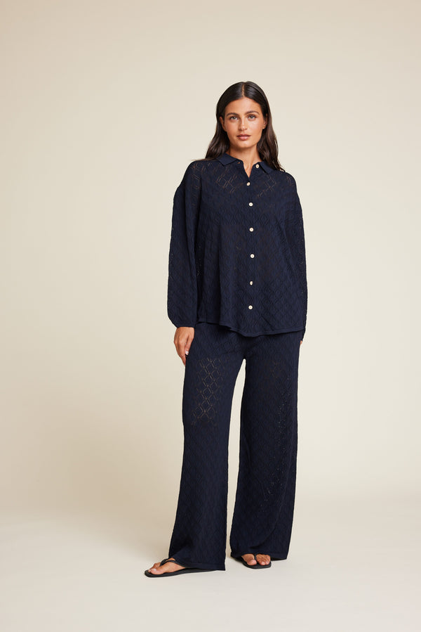 Line Of Oslo Reese Sweater Knitwear Blue-Black 239