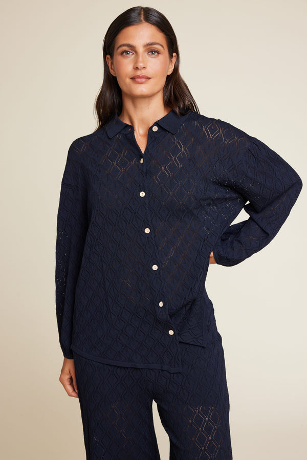 Line Of Oslo Reese Sweater Knitwear Blue-Black 239