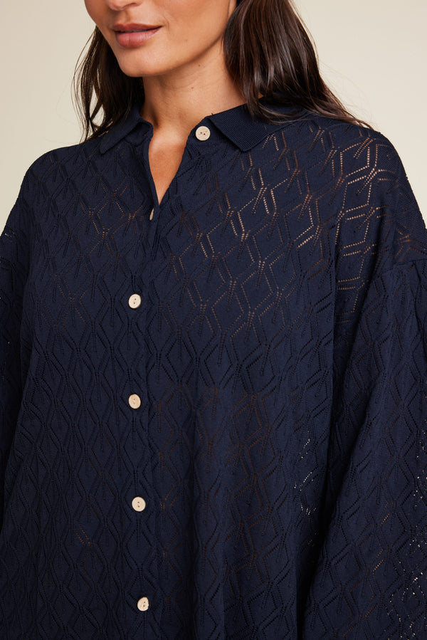 Line Of Oslo Reese Sweater Knitwear Blue-Black 239