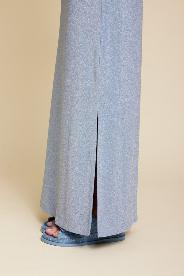 Line Of Oslo Rikke Metallic Skirt Skirt Light Blue 003