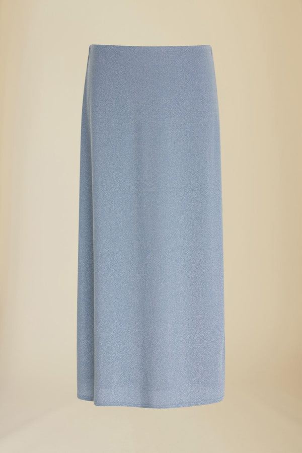 Line Of Oslo Rikke Metallic Skirt Skirt Light Blue 003