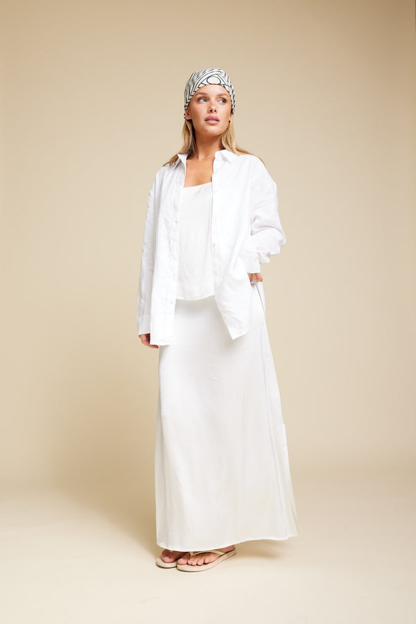 Line Of Oslo Rikke Viscose Satin Skirt Skirt Creme 091