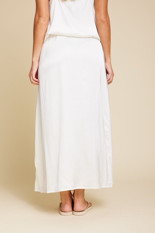 Line Of Oslo Rikke Viscose Satin Skirt Skirt Creme 091