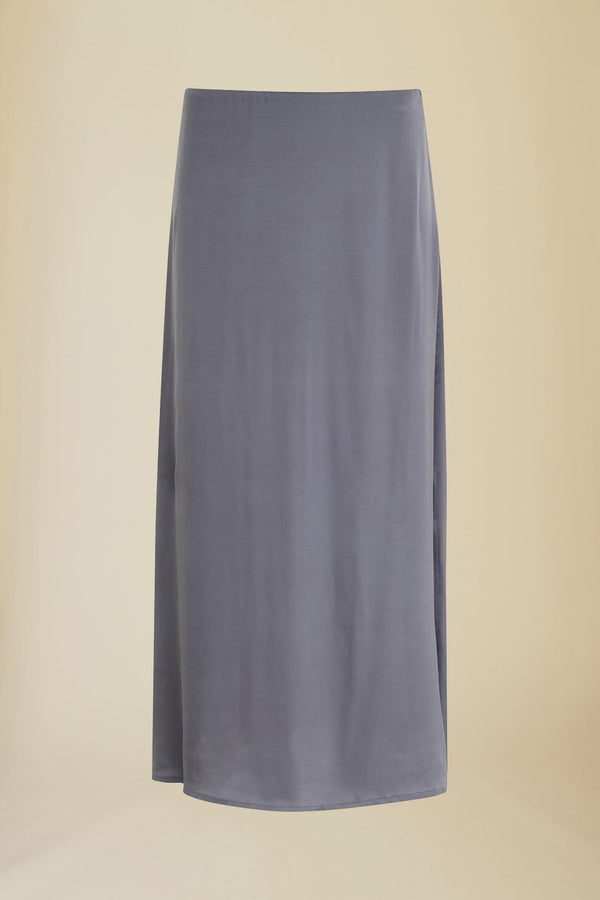 Line Of Oslo Rikke Viscose Satin Skirt Skirt Grey 005