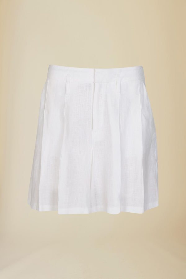 Line Of Oslo School Linen Skirt Skirt White 001