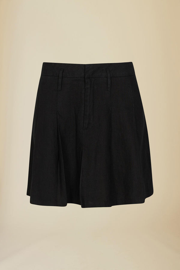 Line Of Oslo School Linen Skirt Skirt Black 097
