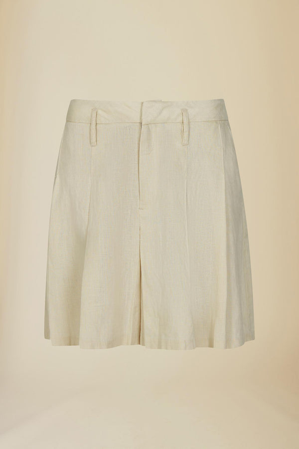 Line Of Oslo School Linen Skirt Skirt Latte