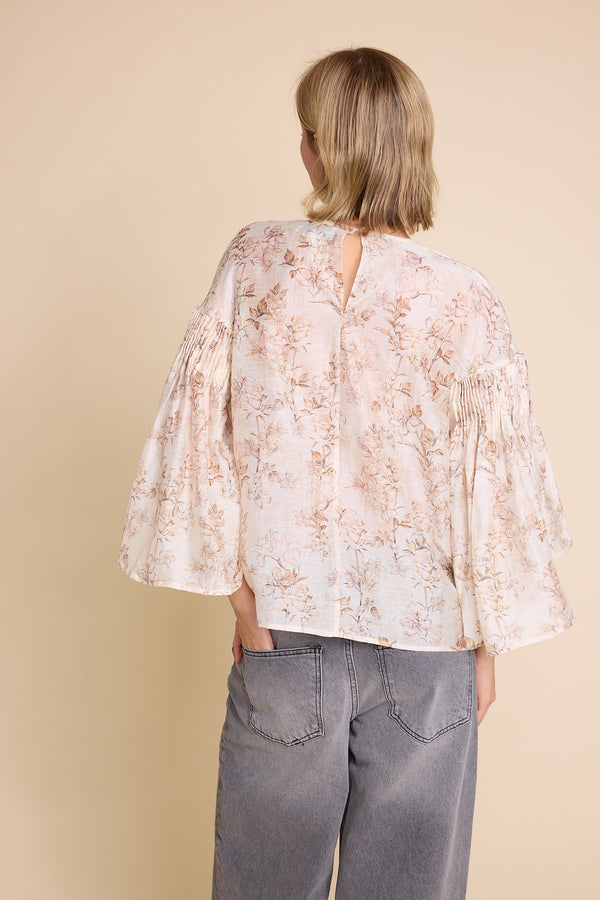 Line Of Oslo Sienna Flower Top Blouse Nude 062