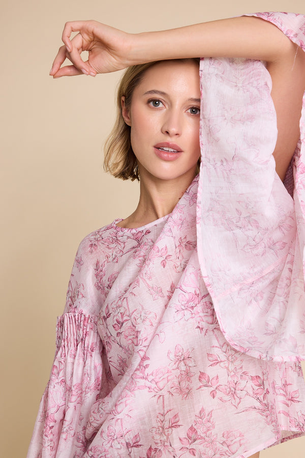 Line Of Oslo Sienna Flower Top Blouse Pink 002