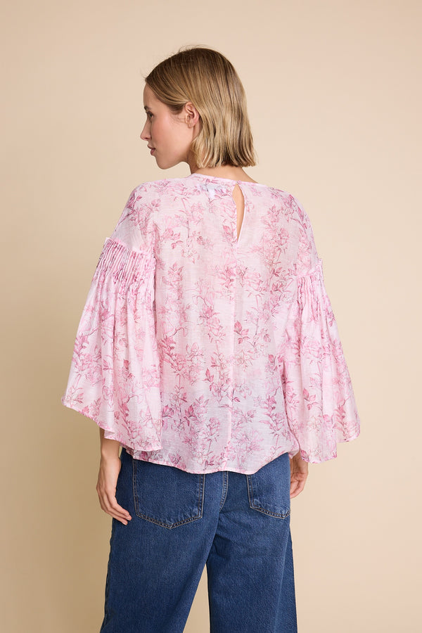 Line Of Oslo Sienna Flower Top Blouse Pink 002