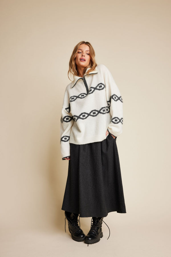 Line Of Oslo Skirt Wool Skirt Antracite 004