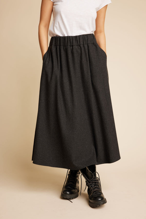 Line Of Oslo Skirt Wool Skirt Antracite 004