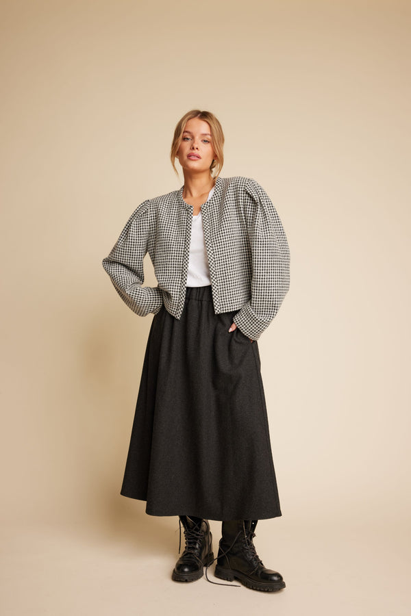 Line Of Oslo Skirt Wool Skirt Antracite 004