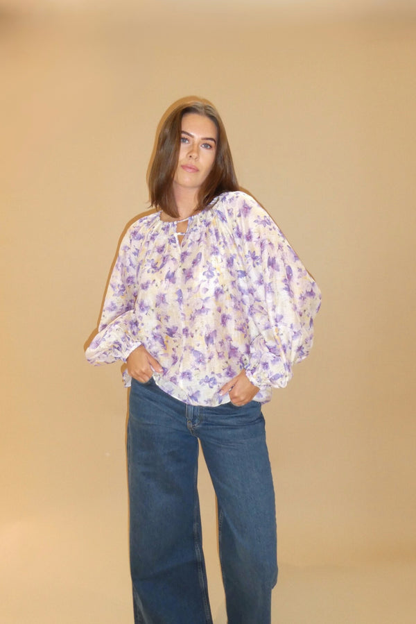 Line Of Oslo Tessa Print Top Blouse Yellow 060