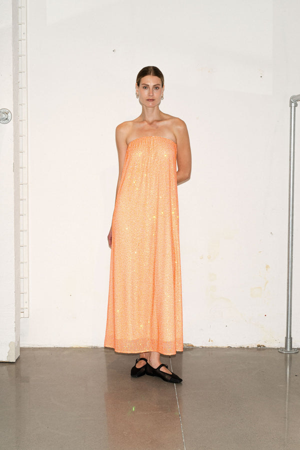 Line Of Oslo Tube Sequins Dress Dress Orange 043
