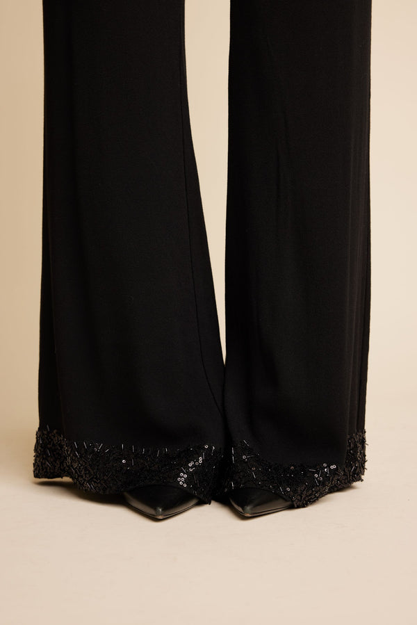 Line Of Oslo Winger Sequins Trousers Trouser Black 097
