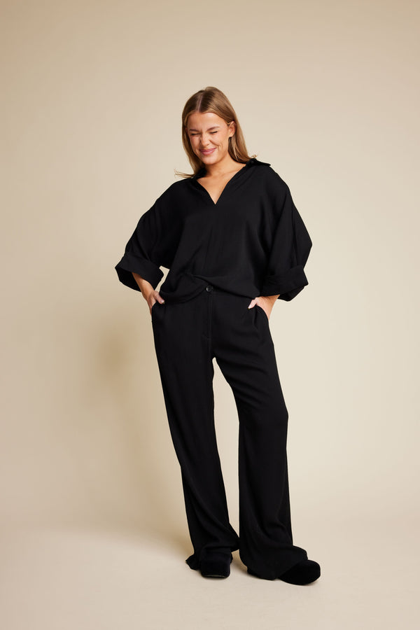 Line Of Oslo Winger Solid Trousers Trouser Black 097