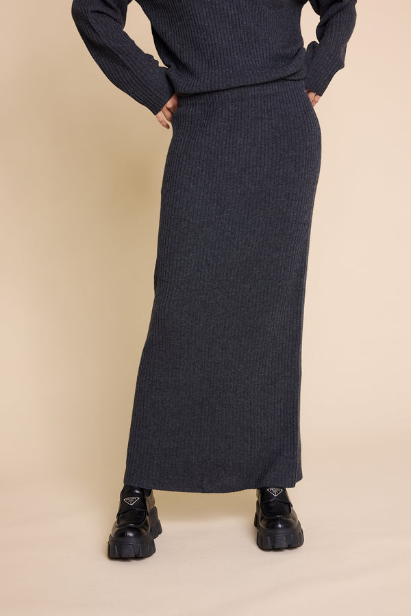 Line Of Oslo Zelda Skirt Knitted skirt Antracite 004