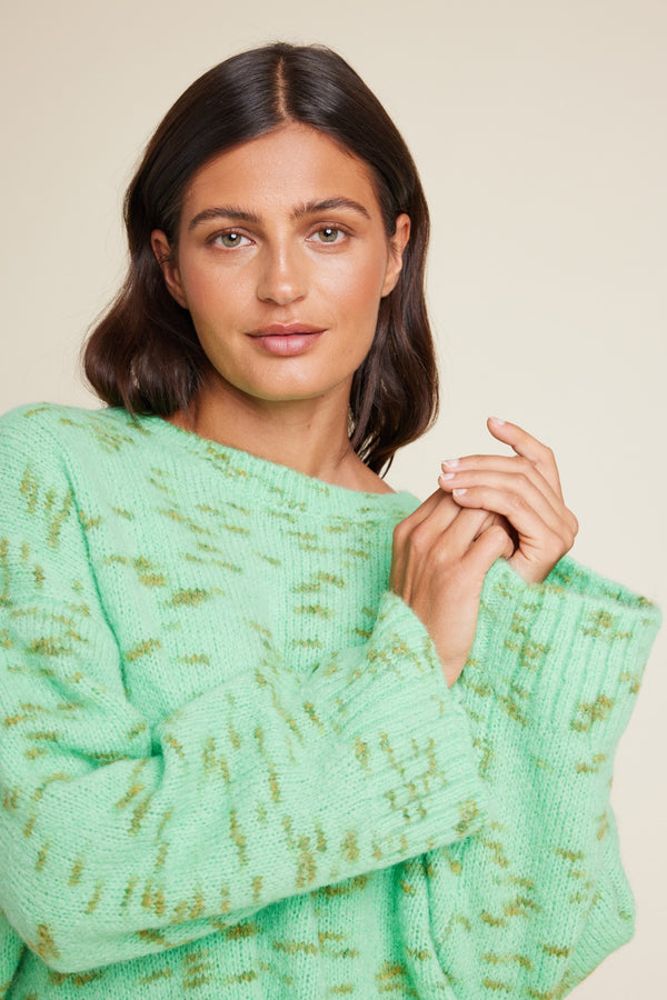 Line Of Oslo Adam Mix Sweater Knitwear Green 053