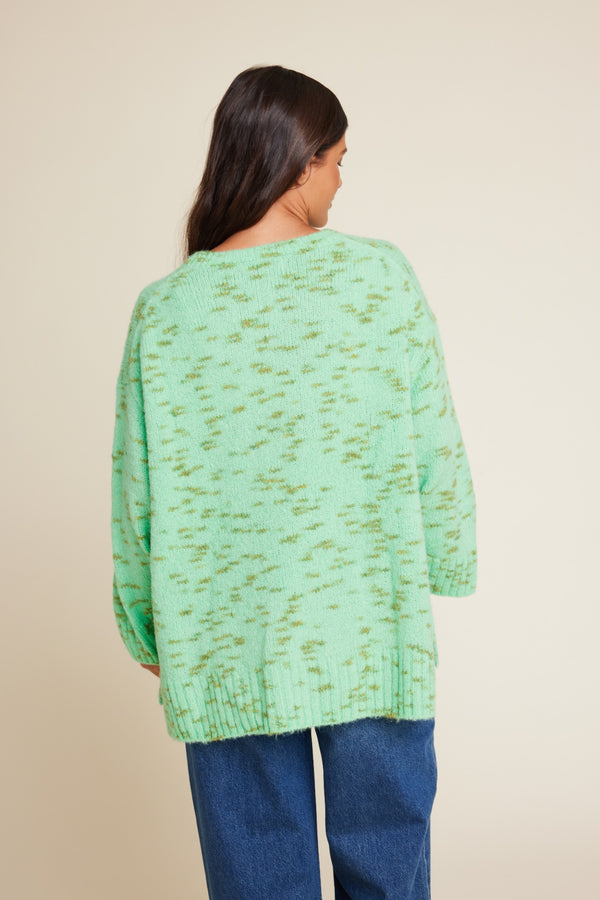 Line Of Oslo Adam Mix Sweater Knitwear Green 053