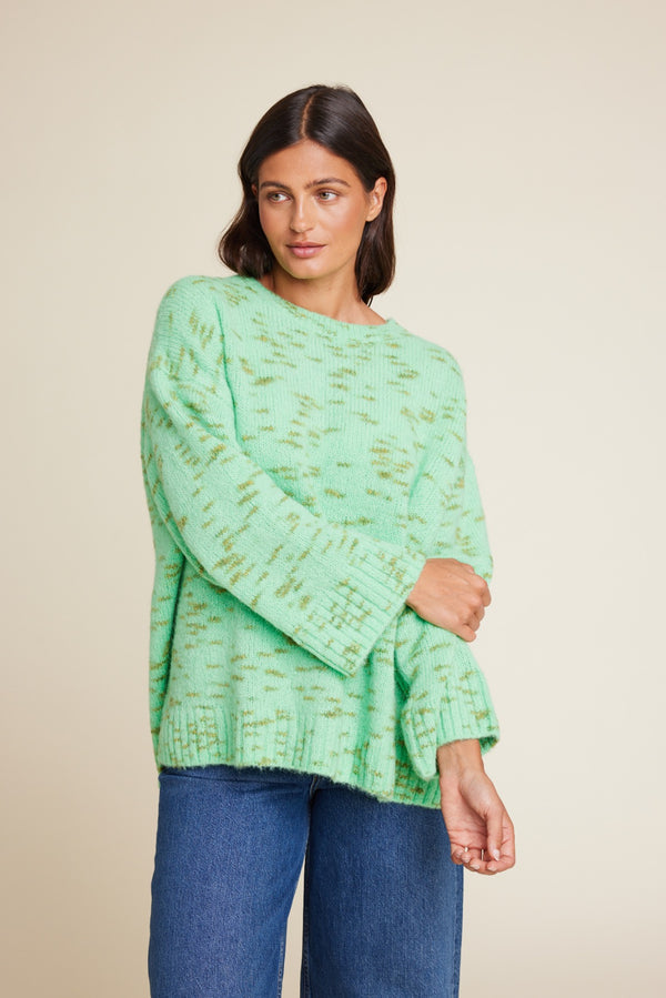 Line Of Oslo Adam Mix Sweater Knitwear Green 053