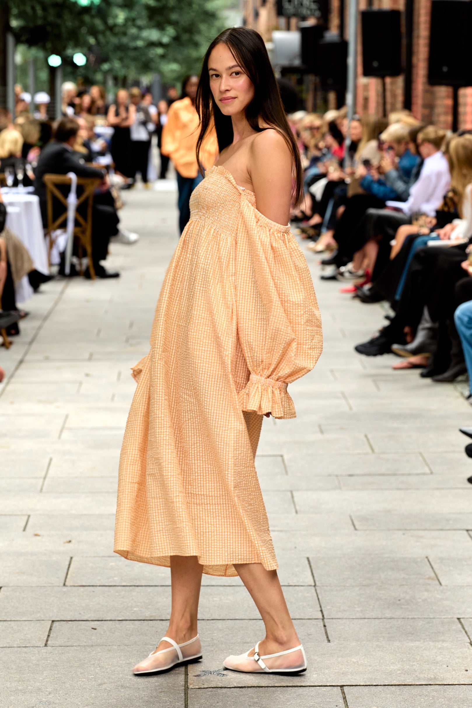 Line of Oslo Alice Check Dress Orange / L Line of Oslo Alice Check Dress Orange / L