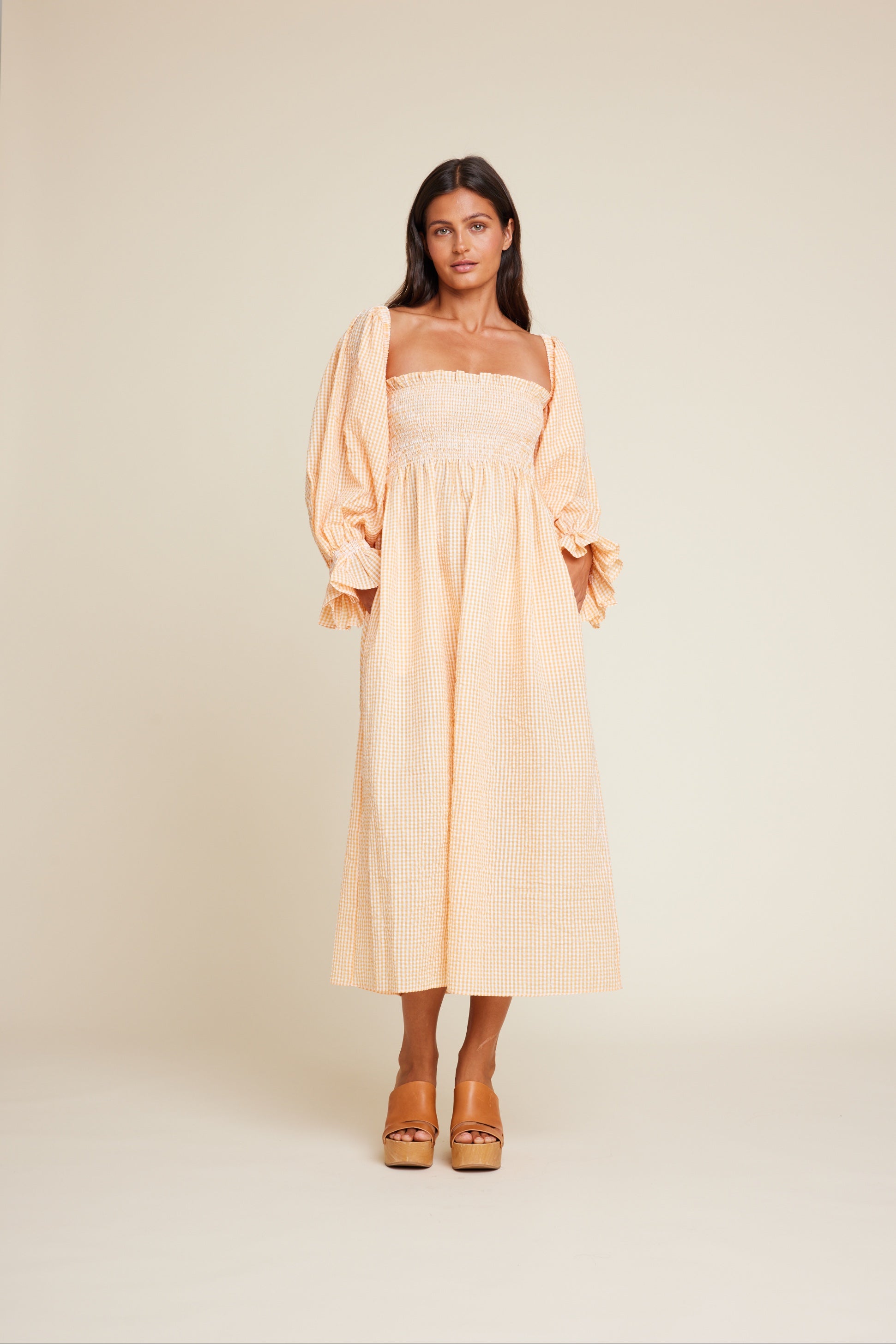 Line of Oslo Alice Check Dress Orange / L Line of Oslo Alice Check Dress Orange / L