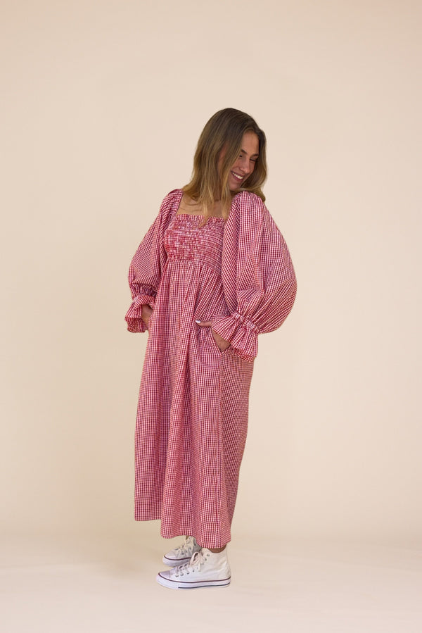Line Of Oslo Alice Check Dress Dress Redcheck