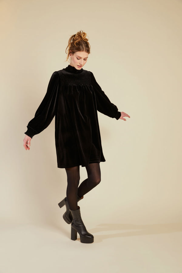 Line Of Oslo Alice Velvet Dress Dresses Black 097