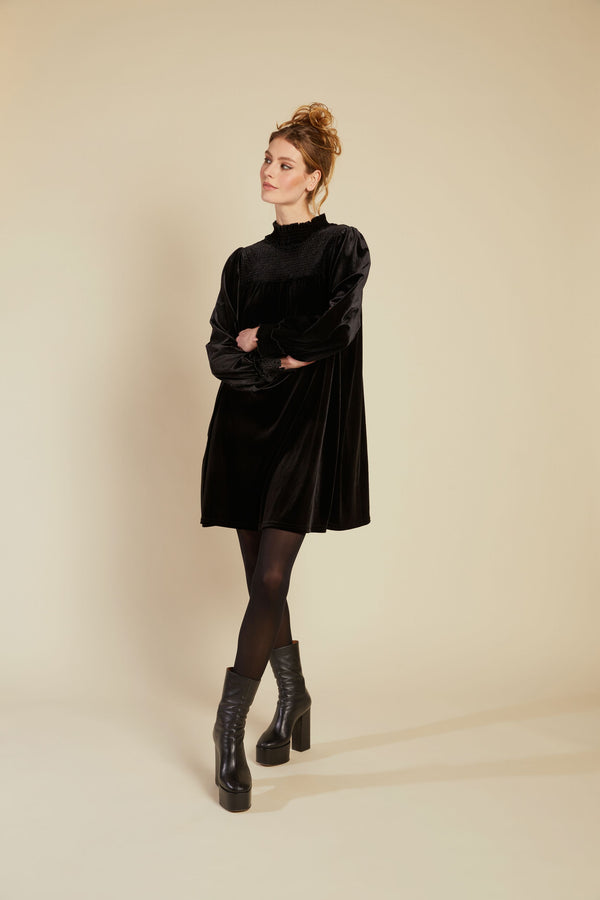 Line Of Oslo Alice Velvet Dress Dresses Black 097