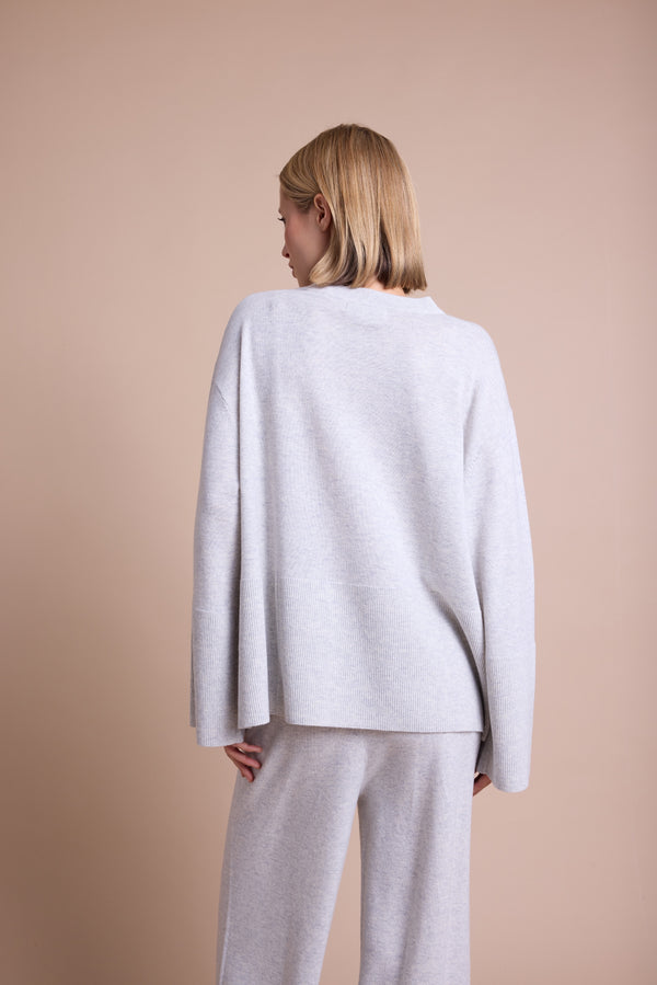 Line Of Oslo Andrea Round Genser  Grey Melange 006