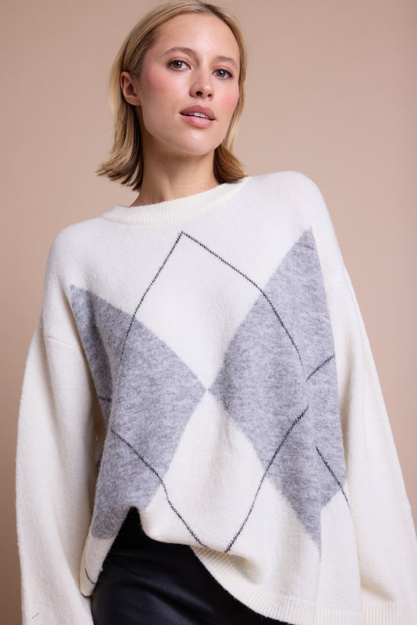 Line Of Oslo Andrea Round Jacquard Genser  Creme/Grey/Antracite 201