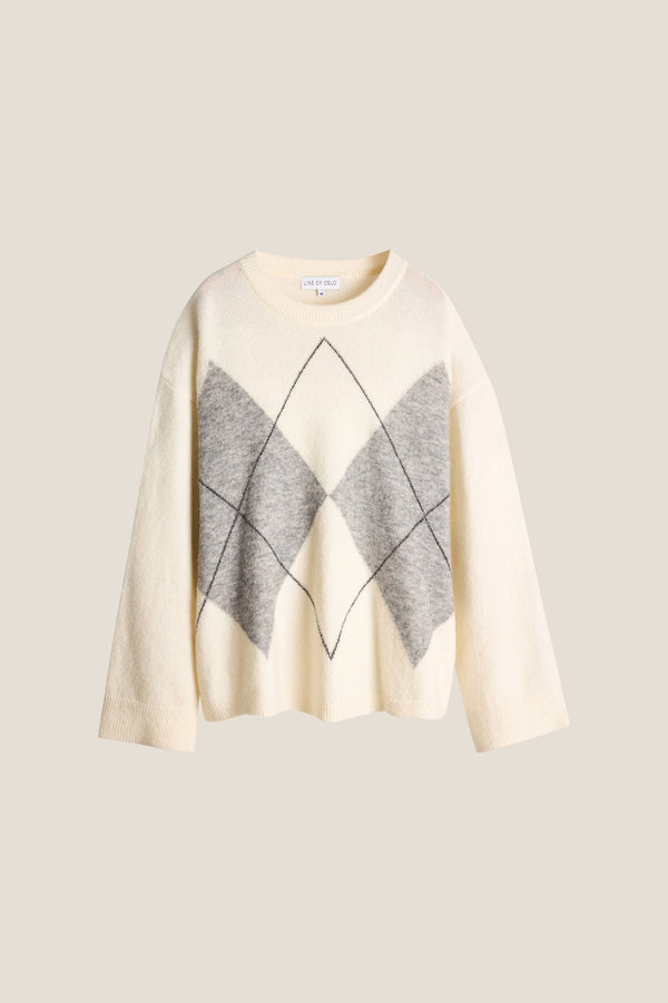 Line Of Oslo Andrea Round Jacquard Genser  Creme/Grey/Antracite 201