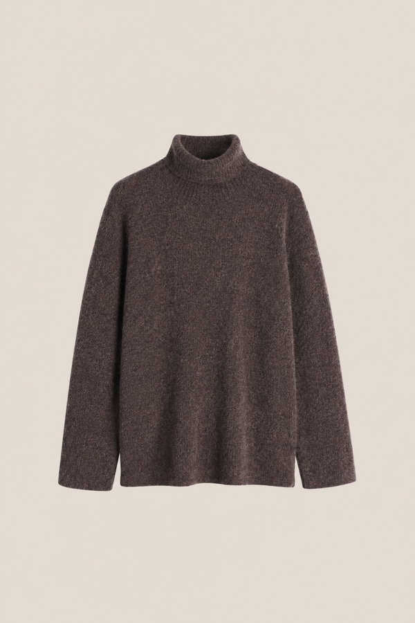Line Of Oslo Andrea Turtle Solid Genser  Dark brown 064