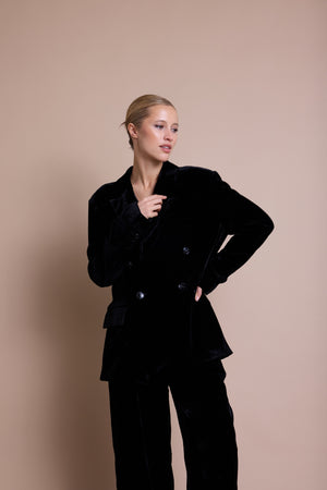 Line Of Oslo Andrews Velvet Blazer Blazer Black 097