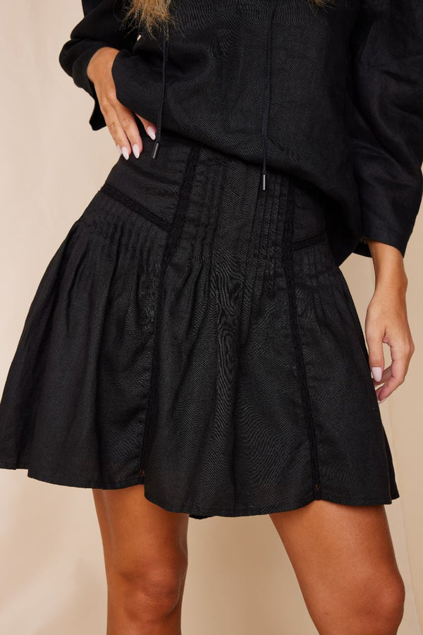 Line Of Oslo Ariel Linen Skirt Skirt Black 097