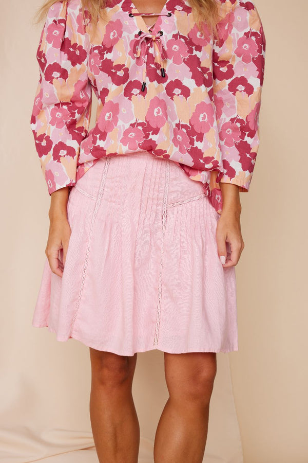 Line Of Oslo Ariel Linen Skirt Skirt Pink 002