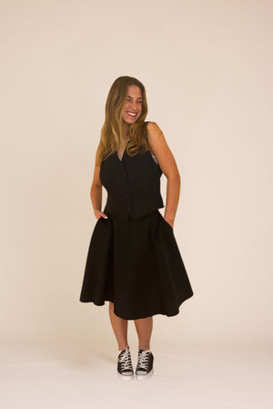 Line Of Oslo Aslaug Linen Skirt Skirt Black 097