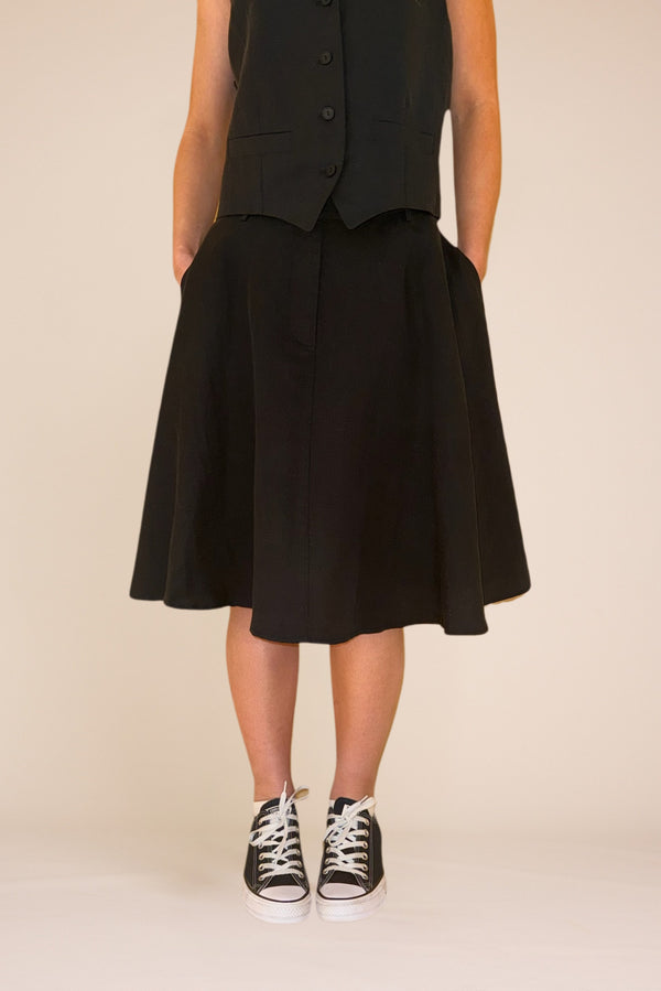 Line Of Oslo Aslaug Linen Skirt Skirt Black 097