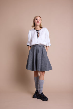 Line Of Oslo Aslaug Tweed Skjørt Skirt Black 097