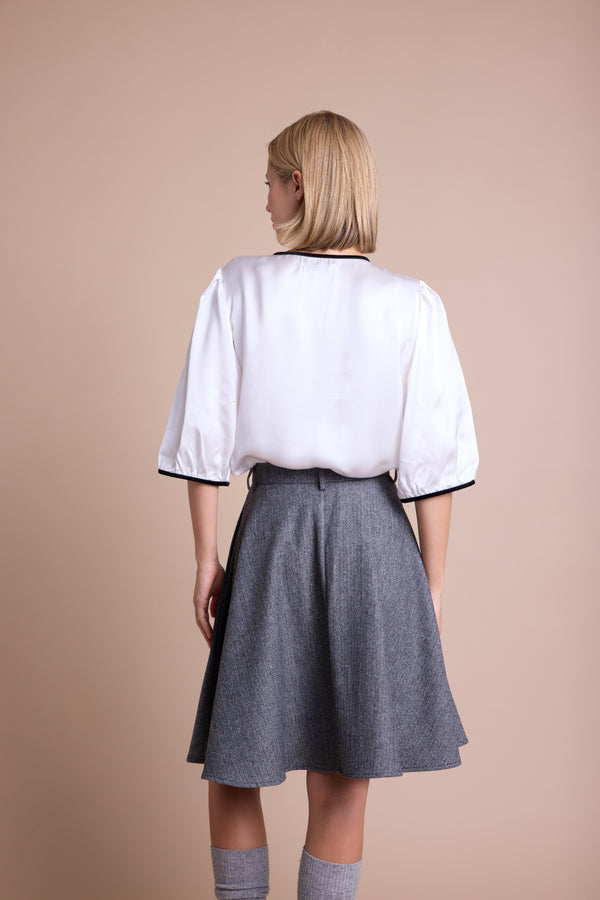 Line Of Oslo Aslaug Tweed Skjørt Skirt Black 097