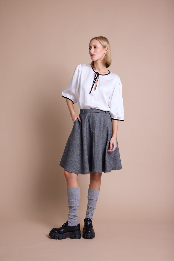 Line Of Oslo Aslaug Tweed Skjørt Skirt Black 097