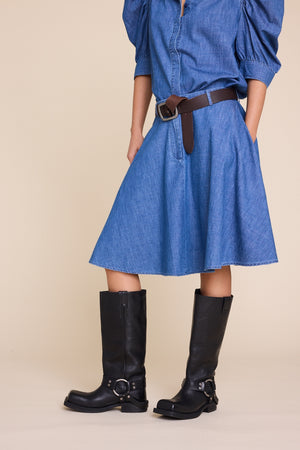 Line Of Oslo Aslaug Denim Skirt Skirt Dark denim