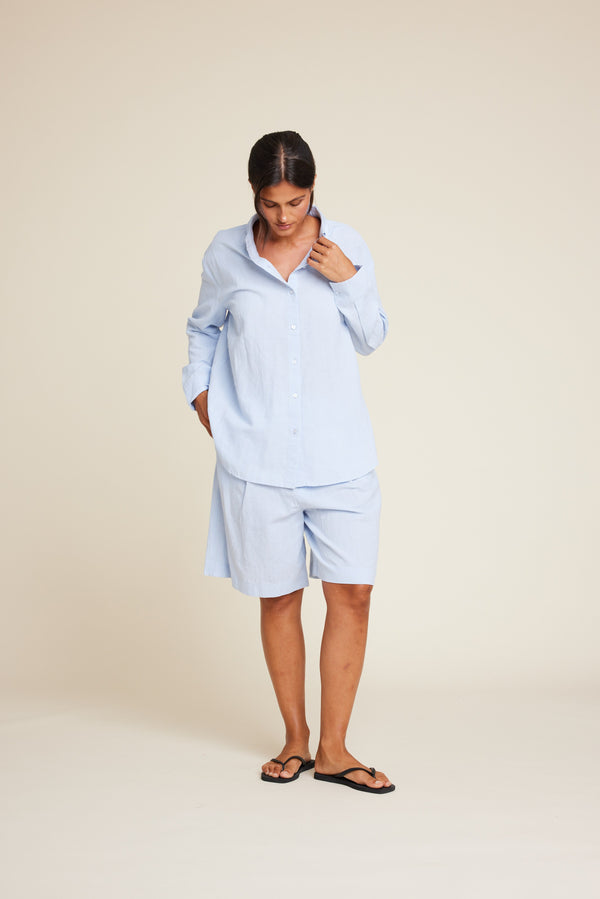 Line Of Oslo Basic 25 Shirt Top Light Blue 003