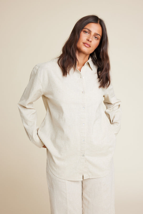 Line Of Oslo Basic 25 Shirt Top Sand 069